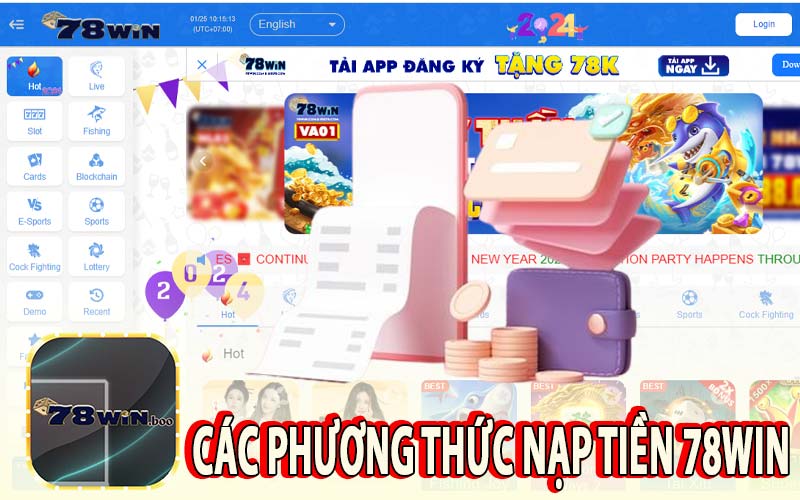 Các phương thức nạp tiền 78WIN